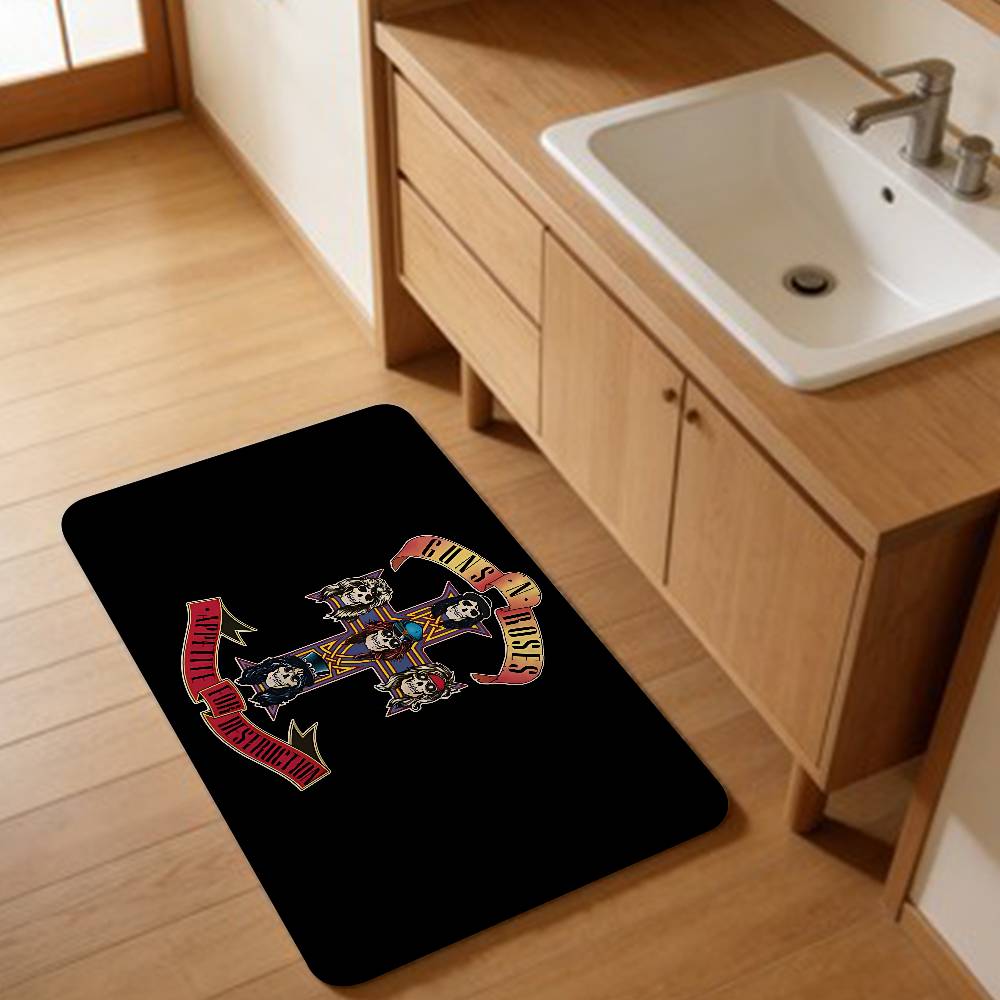 Rock G-Guns N-N R-Rose Band Room Mats Anti-slip Absorb Water Long Strip Cushion Bedroon Mat Household Carpets