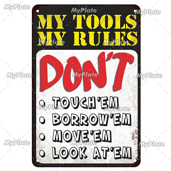Мой гараж металлический знак винтажный механик жестяная вывеска мужская пещера украшение настенный декор для бара табличка домашний декор инструмент плакат