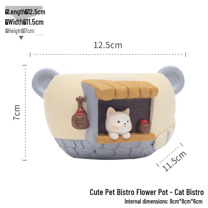 Cartoon Resin Bonsai & Succulent Flower Pots for Home Decor