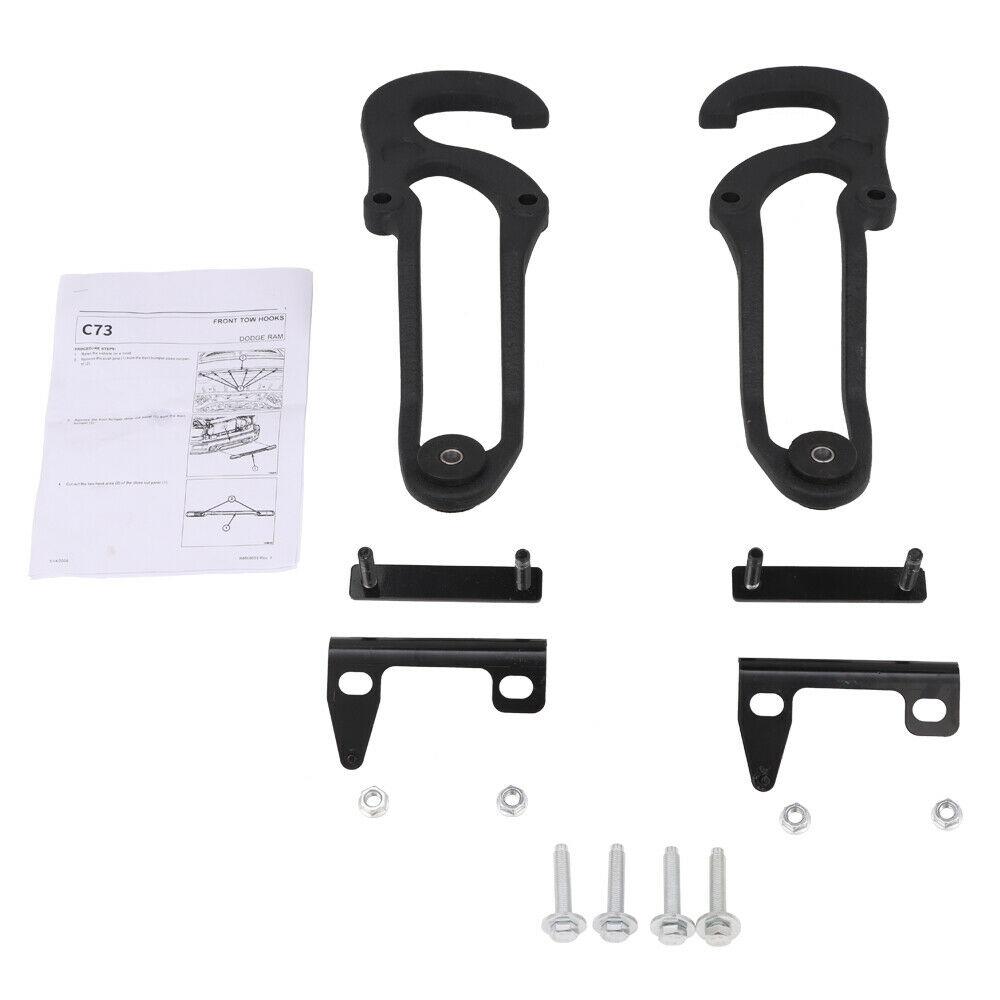 2 шт. передние буксировочные крюки повышенной прочности для Dodge Ram 1500 2009-2019 68196982AA приемник для буксировочного прицепа