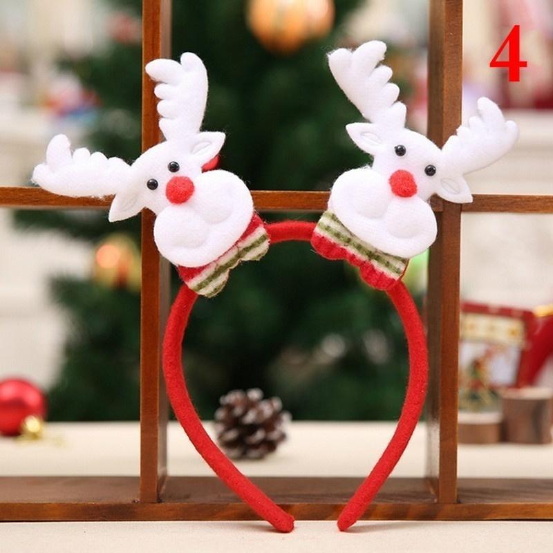New Arrival Cute LED Santa Elk Snowman Whitebear Hairband Christmas LED Light Headband Party Christmas Decoration