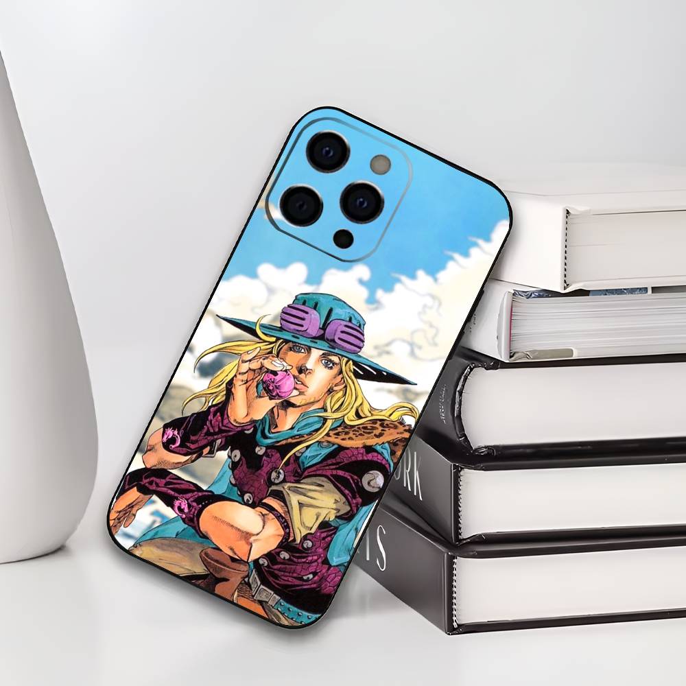 Чехол для телефона JoJo's Bizarre Adventure для iPhone 17,16,15,14,13,12,11,Plus,Pro,Max,Plus,XS,мягкий чехол, Черный силикон