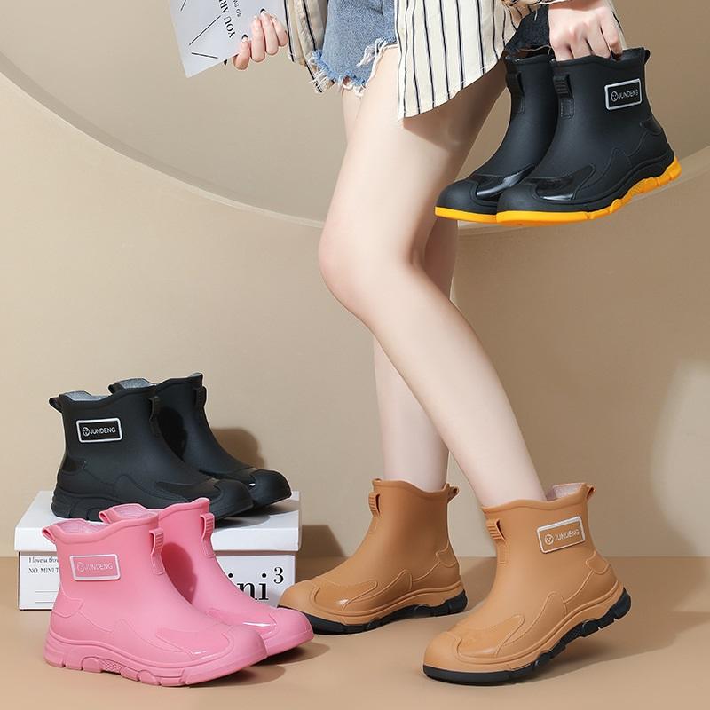 Пара Модный Тренд Уличные Водонепроницаемые Противоскользящие Износостойкие Короткие Резиновые Ботинки