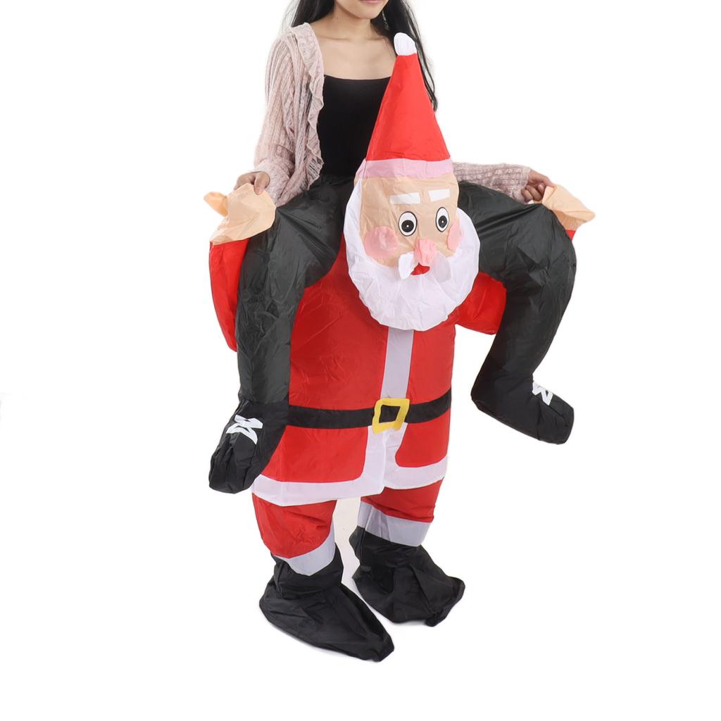 Santa Costume Funny Father Christmas Riding Inflatable Show Party Cosplay Role Playing Props