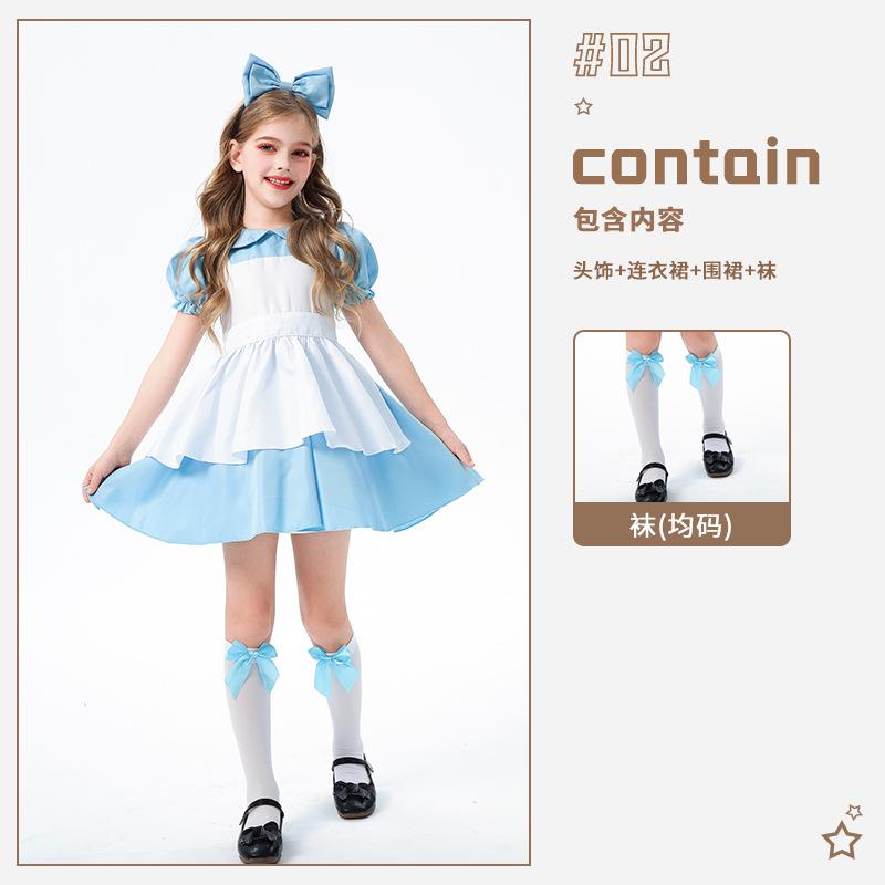 Alice Children's Costume Pastoral Maid Costume Butterfly Princess Dress Girls Teen Lolita Performance Costume
