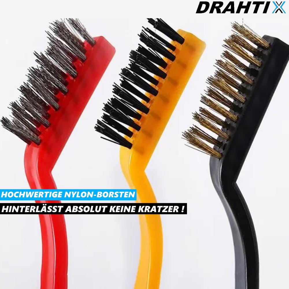 Набор мини-щеток DRAHTIX из латуни, нейлоновая щетка из нержавеющей стали [набор из 3 шт.]