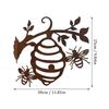 Home Garden Decor Metal Honeycomb Bee Silhouette Art Pendant Outdoor Stake Fence Creative Garden Decoration Crafts Accessories