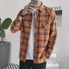 2024 Autumn Trendy Plaid Long-Sleeve Unisex Korean Loose Casual Shirt