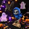 Милые Фигурки Черепа Ворона Хэллоуин Коса и Украшение, 3D Печатное Настольное Украшение, Декоративные Поделки Забавный Принт Коллекционная Фигурка для