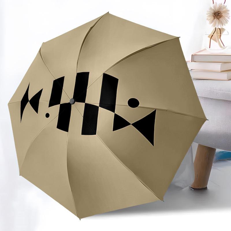 1PC Fish Icon Automatic Folding Umbrella Portable Collapsible 8-Rib Umbrella for All Seasons, Casual Outdoor Accessory, A22