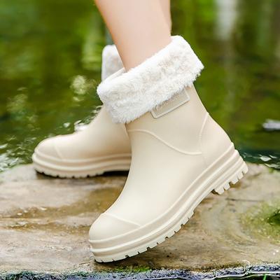 Британские женские дождевые туфли модные женские болотные сапоги утолщенные нескользящие водонепроницаемые резиновые туфли трендовые галоши водные туфли