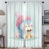 Cute Animals Home Interior Curtains 2 Pieces Window Curtain for Room 2 Panel Tulle for Bedroom Shades Partition Living Kitchen