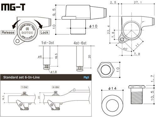 GOTOH фиксирующий гитарный колок SG381MG-T-07/Хром/L6