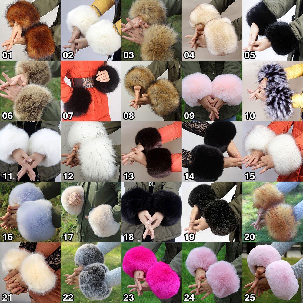 Аксессуары для одежды Теплый напульсник Эластичный ветрозащитный нарукавник на запястье Искусственный мех Дамский плюшевый манжет