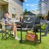 Adjustable Charcoal Pan BBQ, with Thermometer and Warming Rack