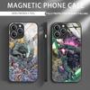 Чехол для телефона с изображением монстров из аниме G-GodzillaS для iPhone 16 15 14 13 12 11 X XR XS 8 Plus Mini Pro Max, стеклянный магнитный чехол для телефона