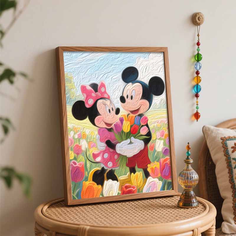 Disney Микки и Минни Маус Тюльпаны Картина по номерам Художественный набор для рисования Декор для дома Подарок