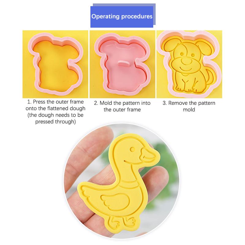 8Pcs Biscuit Mold Cookie Cutters Stamp Press Fondant Sugar Craft Baking Tools