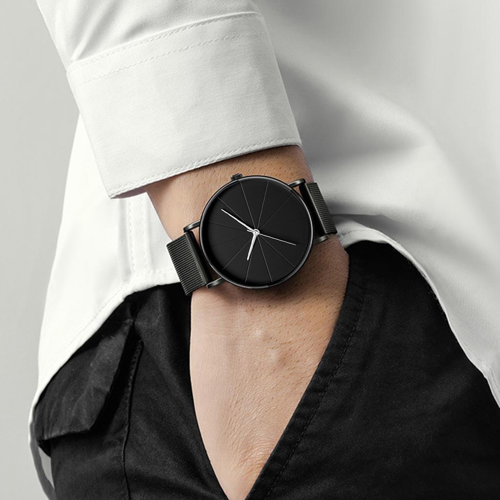 Fashion Mens Watches Stainless Steel Ultra Thin Quartz Wrist Watch Luxury Business Classic Men Watch