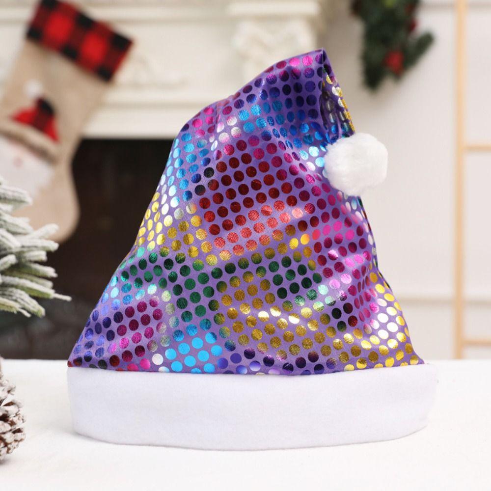 Printed Beads Christmas Hat Merry Christmas Decoration Plush Beanie Santa Claus Hat  Winter/Autumn