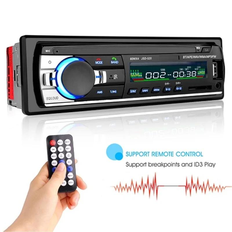 12 В Bluetooth автомобильная стерео FM-радио MP3 аудиоплеер USB SD AUX авто электроника сабвуфер встроенный 1 DIN авторадио