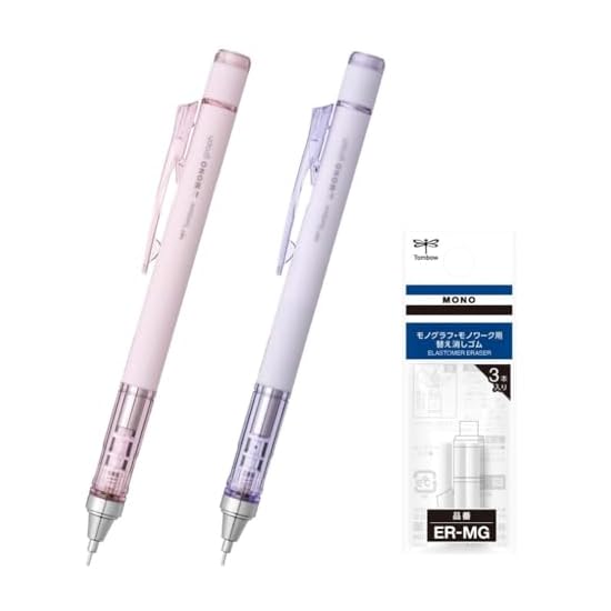 Tombow Pencil Mechanical Pencil MONO graph 0.5mm Pink/Purple 2-Piece Set with Refill Eraser PCA-341B