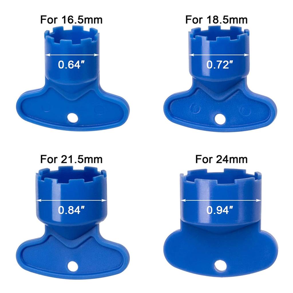 Faucet Aerator for Key Removal Wrench Replacement Cache Aerator Applicable Sink M16.5 18.5 21.5 24 Mm 4 Pieces Blue