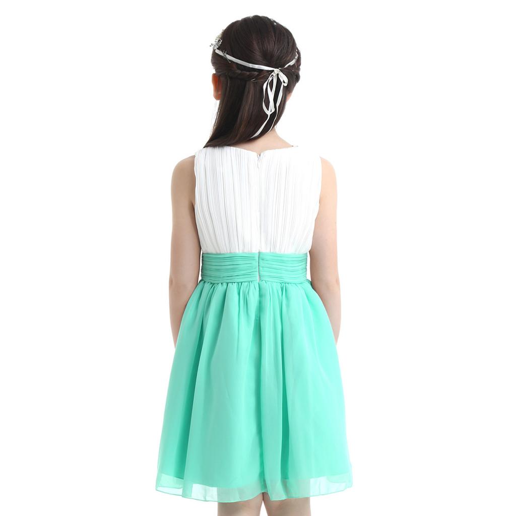 Платье принцессы для девочек, плиссированное платье с цветочным узором без рукавов для девочек, праздничное платье на свадьбу, день рождения