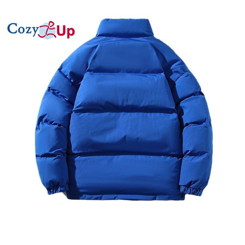 Cozy Up Зимние мужские плюшевые утепленные парки с воротником-стойкой, модная мужская парка-пальто, теплое толстое пальто на молнии, стеганое пальто для мужчин