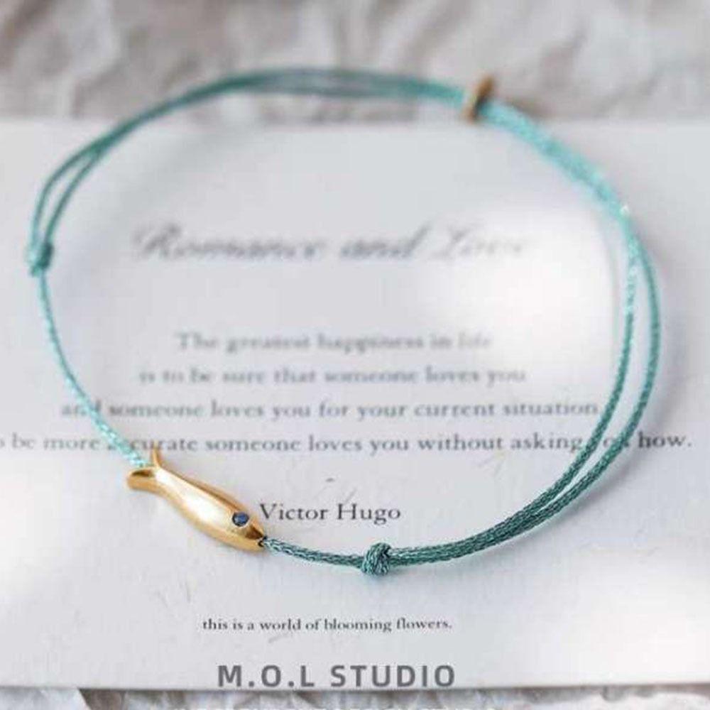 Синий Веревочный Рыба Полая Геометрия Браслеты на Ногу Плетеный К Счастью Богемный