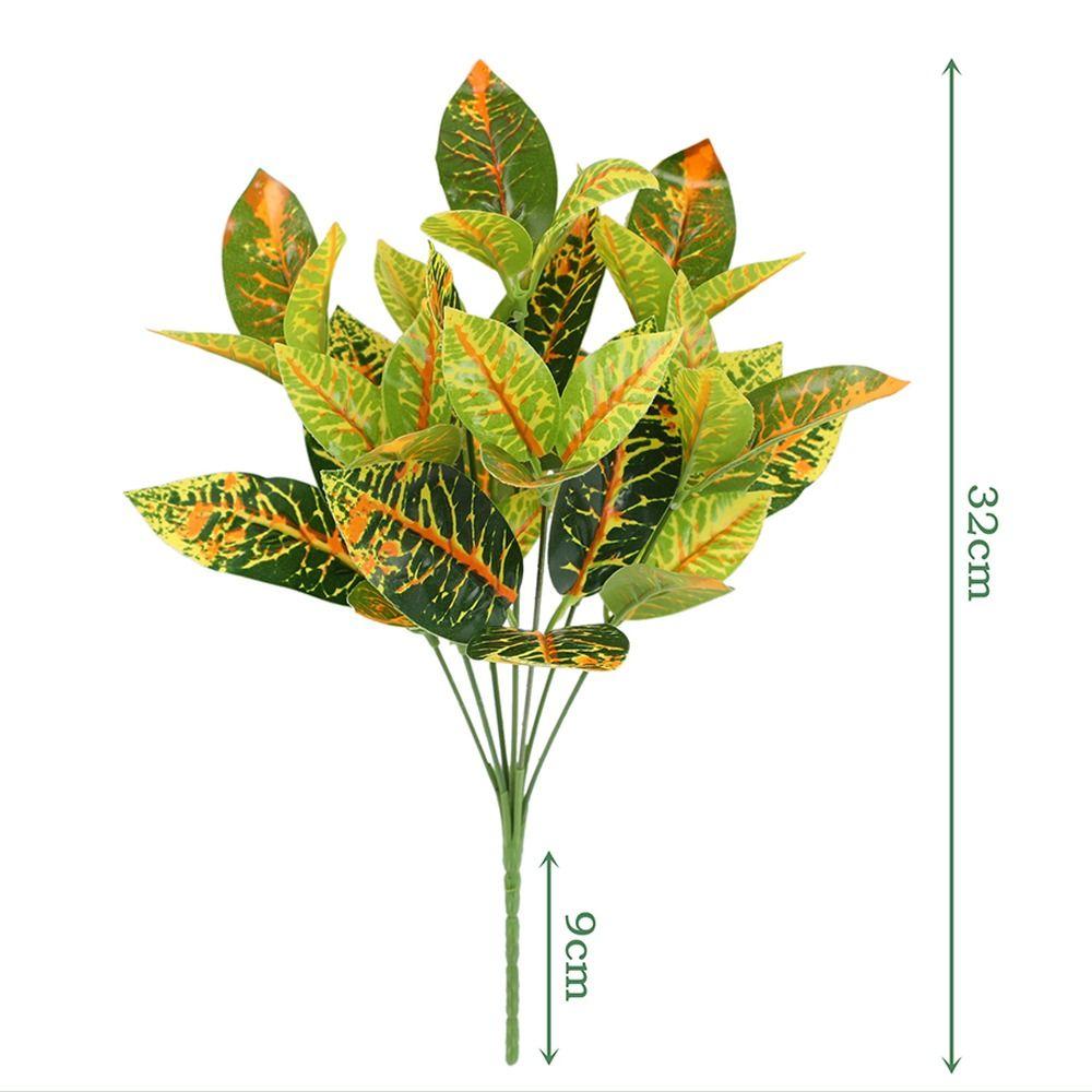 7 Голов Искусственные Листья Зеленого Растения Большое Искусственное Растение Украшение для Офисного Стола