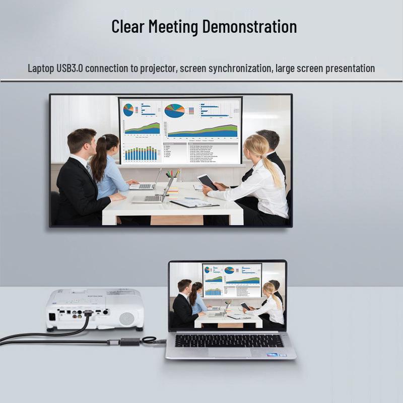 Адаптер USB 3.0 к HDMI: Не требующий драйверов, Серебристый/Черный, Конвертация HD-видео для ноутбуков