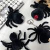 Simulated Black Spider Plush Doll Puppet Backpack Pendant Funny Long Legs Plush Doll Bag Keychain Accessories