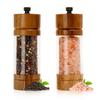 FUSHUI Pepper Mill Spice Pepper Pepper Spice Grinder Mill Adjustable Coarseness Inch with Adjustable Ceramic Rotor Golden Alloy Wooden of Set, Mill,