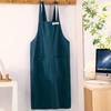 Japanese & Korean Retro Cotton Linen Apron with Logo, Tie-Free Design for Home, Flower Shop, or Painting Use