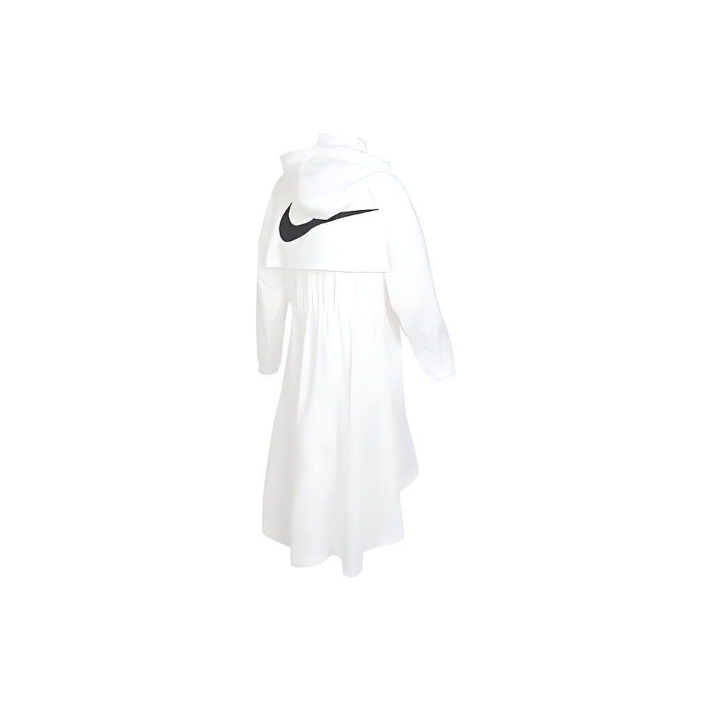 Nike Куртка с капюшоном и большим логотипом средней длины с длинными рукавами, женские куртки белого цвета FN2844-133