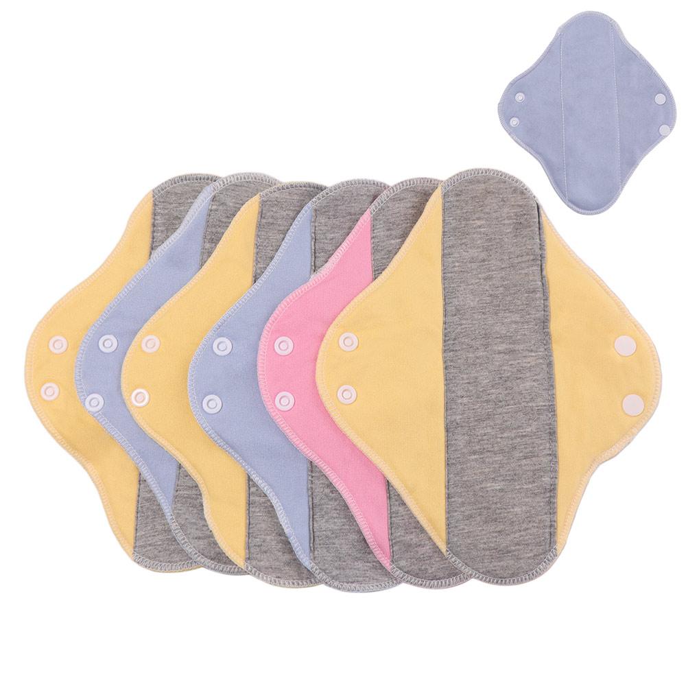 6Pcs Reusable Sanitary Napkin Washable Nursing Pad for Women Menstrual Cloth Pads  Adult Elderly