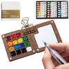 Travel Pocket Artist Watercolor Set Paint Palette with Clip Wooden Grid Paint Box Gift for Artists Students Outing Art Supplies