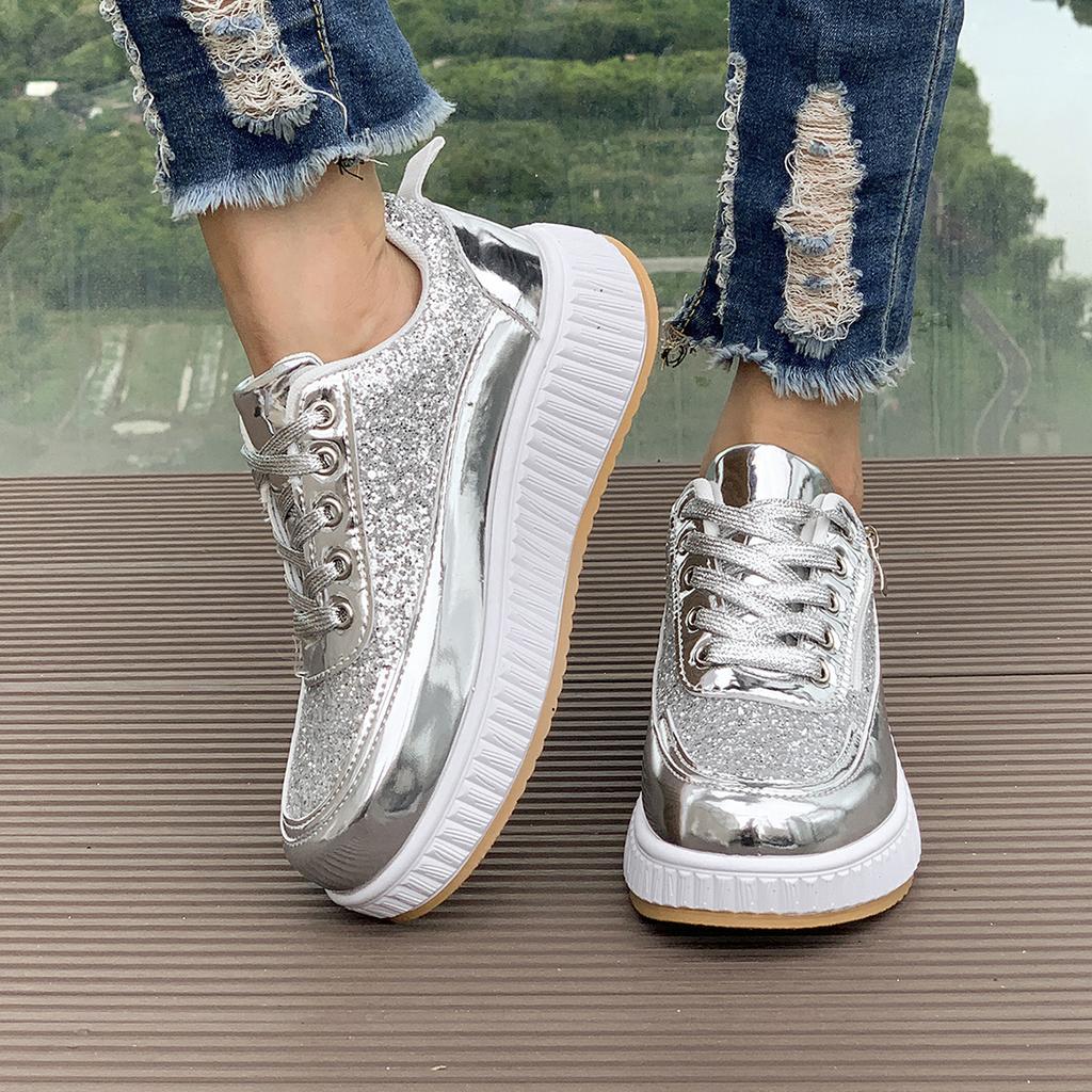 Women Autumn Zip Comfortable Fashion Casual Sneakers Women Trend Lace Up Thick Bottom Vulcanized Flats Sneakers De Mujer
