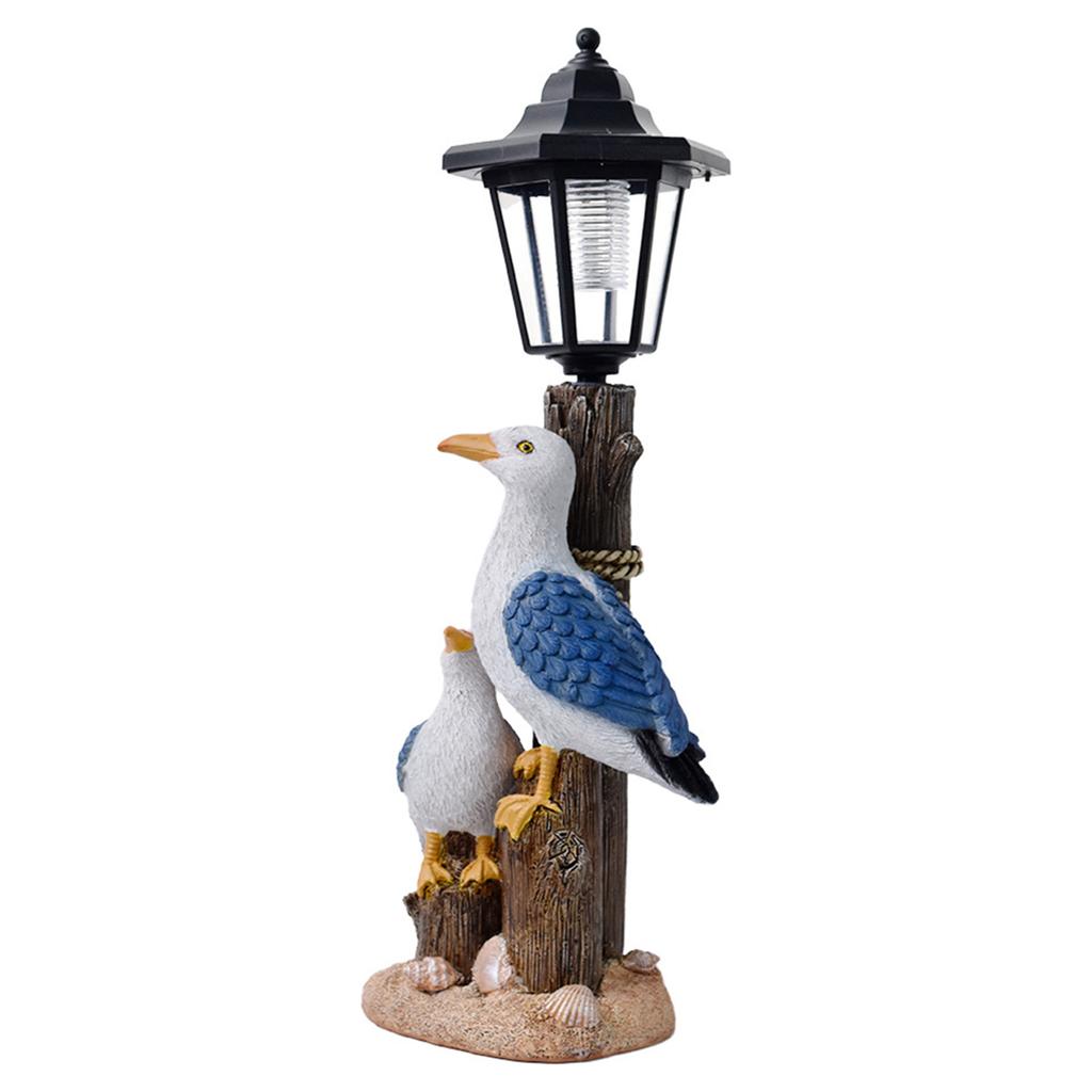 Seagull Or Pelican Garden Bird Statue with Solar Light Cute Sculpture Lamp Ocean Bird Art Ornament for Lawn Decor Women Mom Gift
