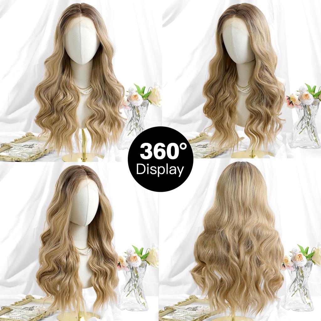 ALAN EATON Синтетический женский парик на шнурке 13x4, длинные волнистые парики, светлый цвет, на каждый день, для вечеринок, высокая плотность, термостойкие волосы