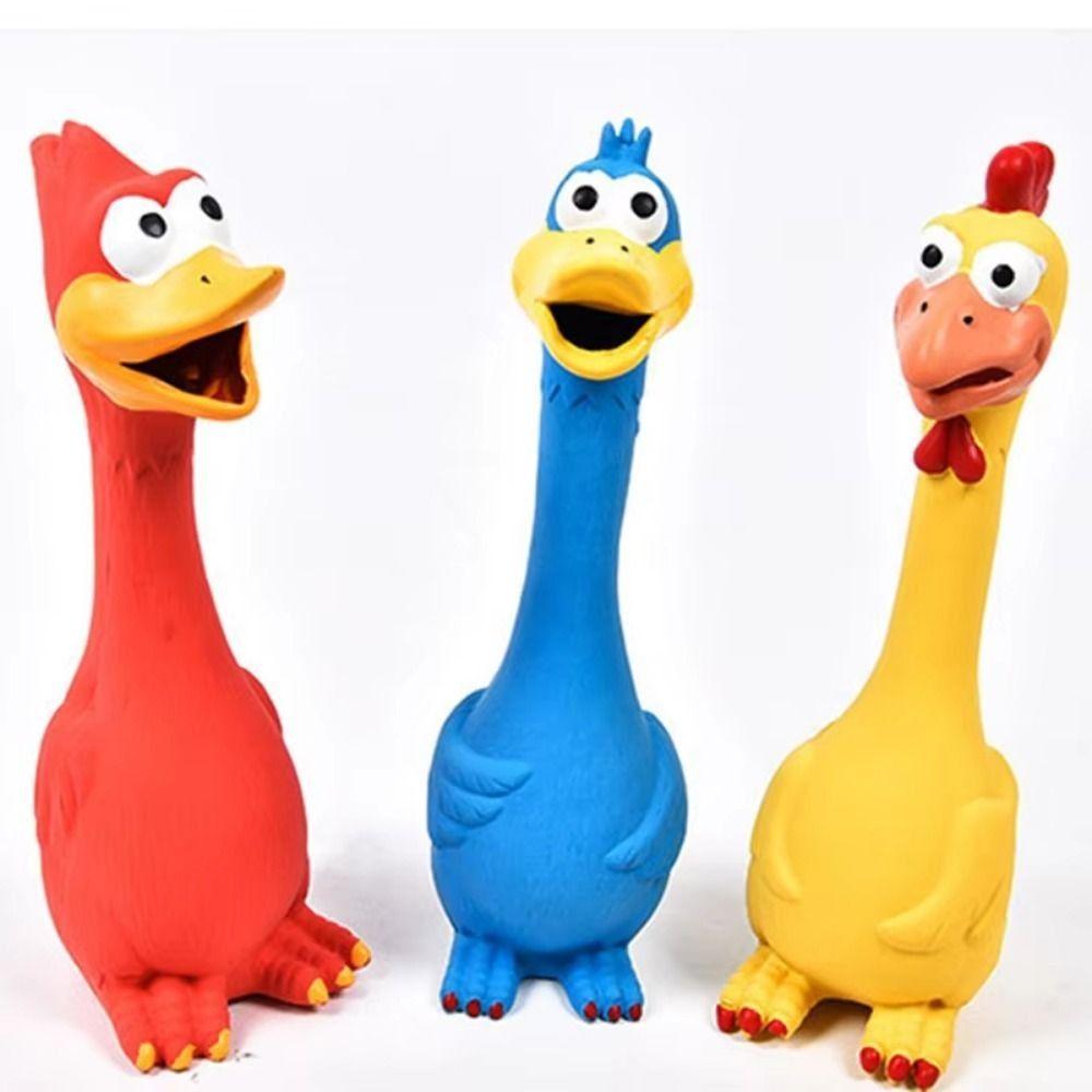 Flexible Squeaky Dog Toys Simulation Pet Squeeze Sound Toy Creative Latex Screaming Chicken  Horse