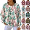 Women's Fashion Casual Gradient Christmas Print Pullover Sports Long-Sleeve Top
