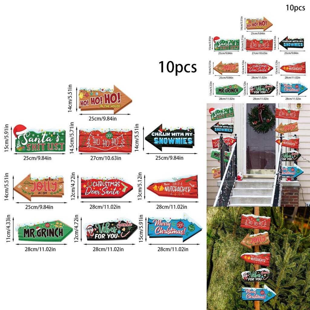 Рождественские уличные знаки с цветными бумажными указателями-стрелками для планирования праздничных мероприятий