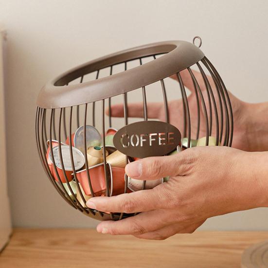 Корзина для хранения кофейных капсул, органайзер, большая вместимость, многоцелевой, универсальный, органайзер для кофейных капсул, металлический контейнер для хранения кофейных капсул