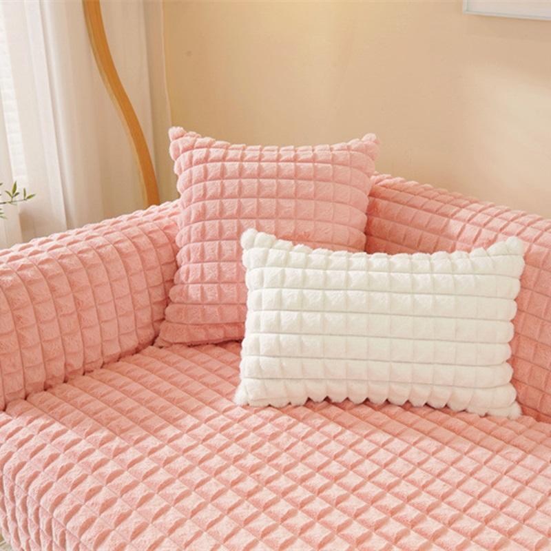 Утолщенный мягкий плюшевый чехол для дивана, скандинавский зимний теплый чехол для дивана, нескользящий чехол для дивана, диванные подушки для декора гостиной