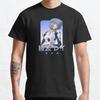 Summer Men Fashion Casual Shirts Short Sleeves Evangelion Rei Ayanami Black Tees Oversized T-shirts