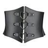 Solid Color Retro Elastic Women Corset Exquisite Fine Craftsmanship Faux Leather Lace-up Buckle Wide Belt Clothes Accessories