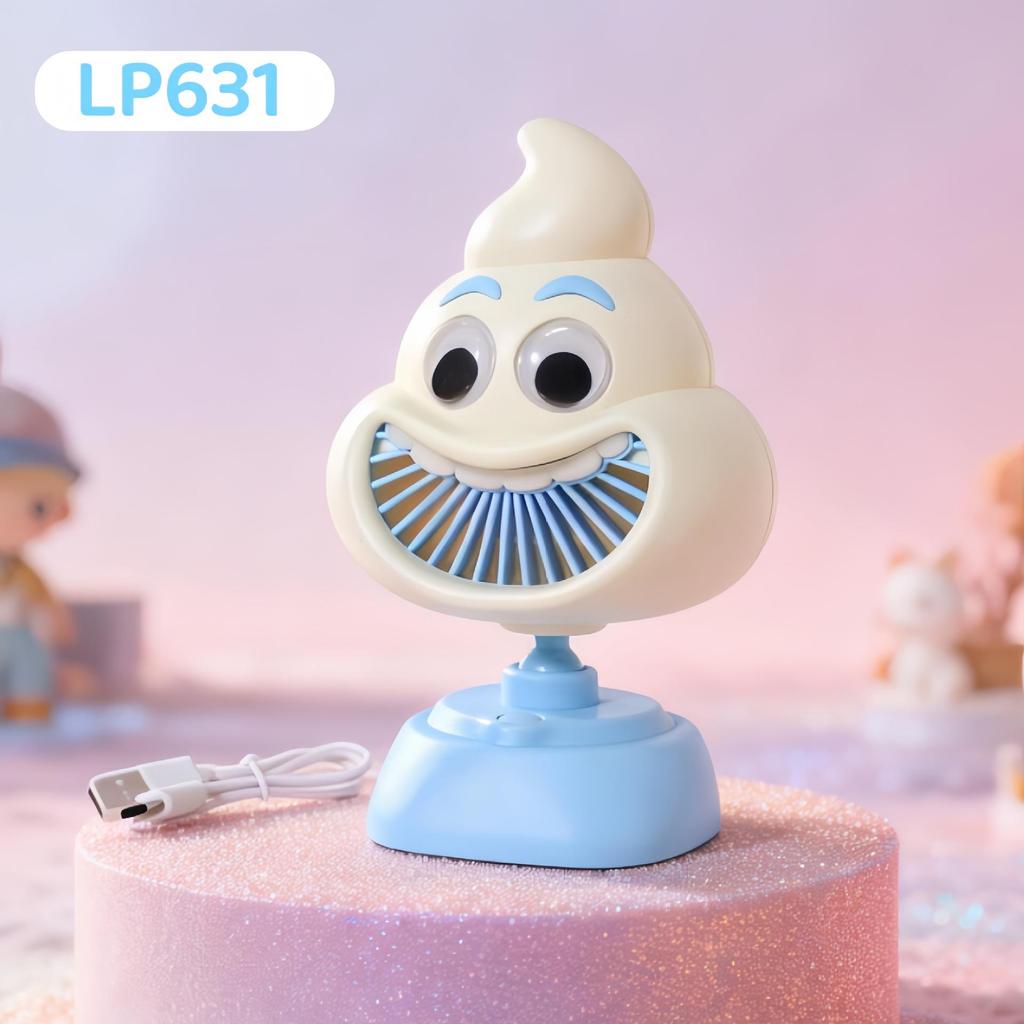 USB Rechargeable Puppy-Themed Fan, 3-Speed Adjustable, Ideal for Desktop and Bedside Use