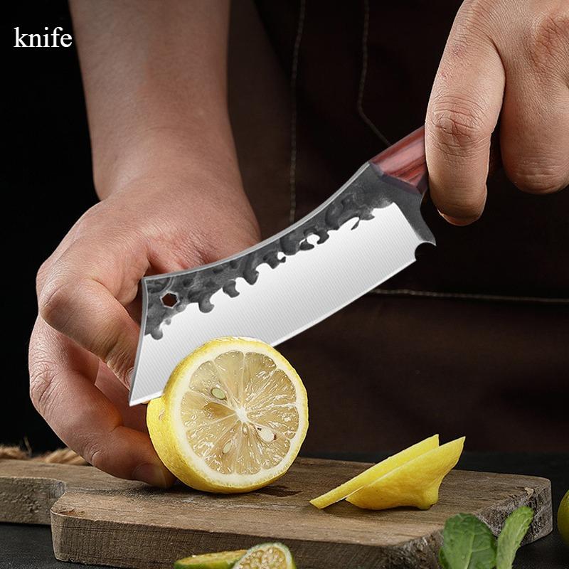 2pcs Sharp Beef Knives Hand-forged Stainless Steel Boning Slaughtering Knife Household Peeling Fruit Knife